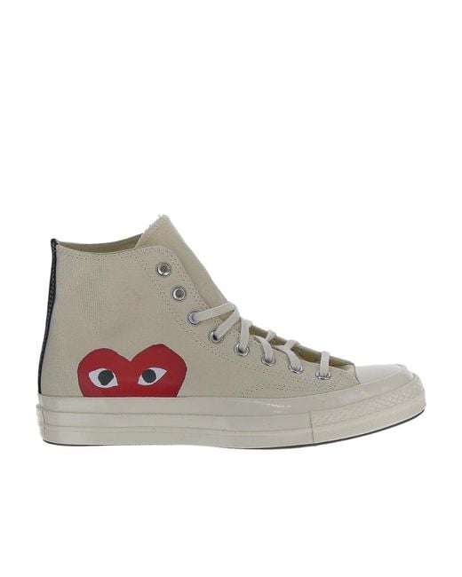 COMME DES GARÇONS PLAY Brown Logo High-Top Skate Shoes for men