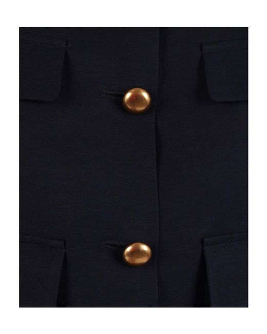 P.A.R.O.S.H. Blue Button-Embellishment Jacket