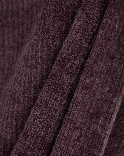 Emporio Armani Purple Ribbed Virgin Wool Sweater With Melange Print for men