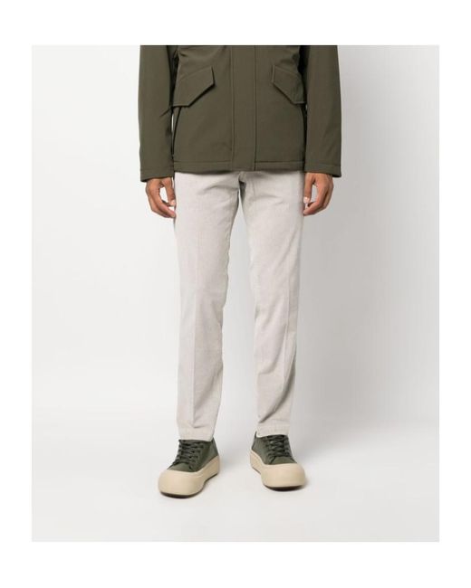 Pt Pantaloni White Corduroy Slim-Cut Trousers for men