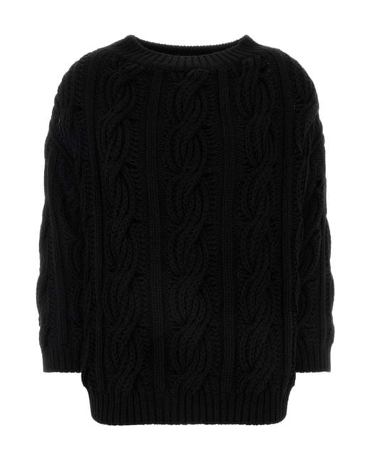 Valentino Black Crewneck Long-Sleeved Jumper