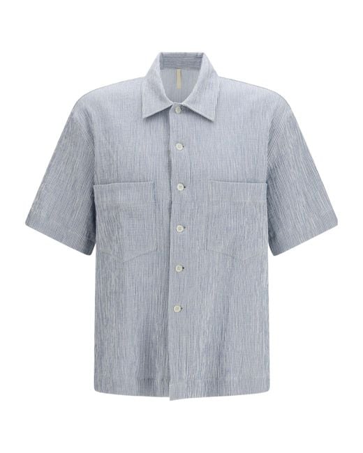 sunflower Blue Adam Striped Short-Sleeve Shirt for men