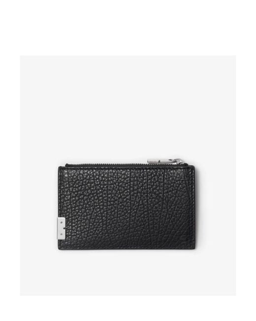 Burberry Black Logo-Engraved Zipped Wallet for men
