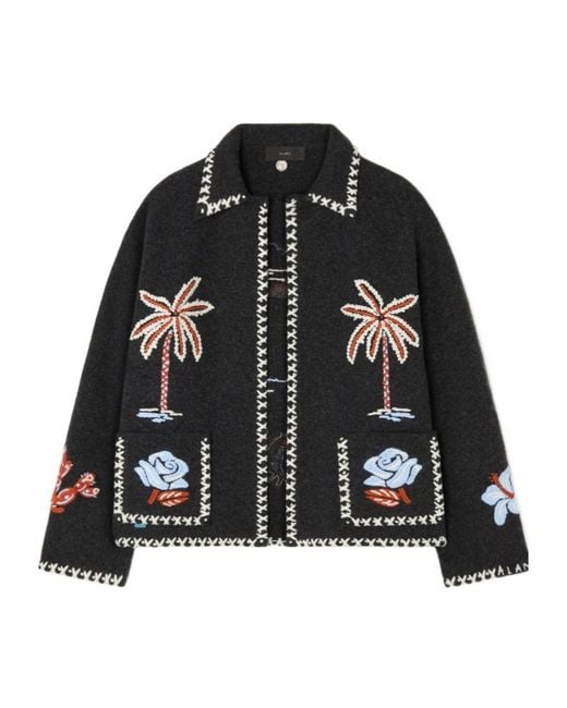 Alanui Black Embroidered Chain-Trimmed Jacket for men