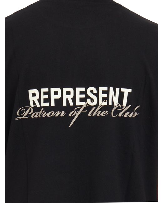 Represent Black Patron Of The Club Cotton T-Shirt for men