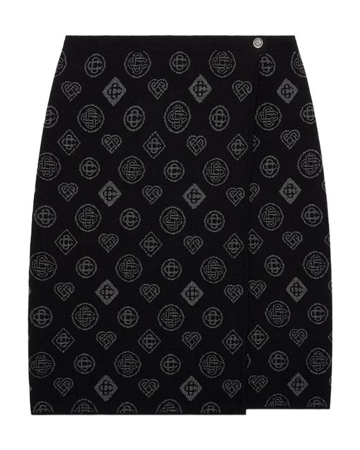 Casablanca Black Patterned Wrapped Skirt