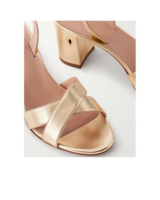 JENNIFER CHAMANDI Natural Metallic Leather Sandals