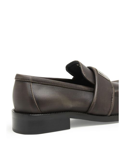 Acne Gray Leather Loafers