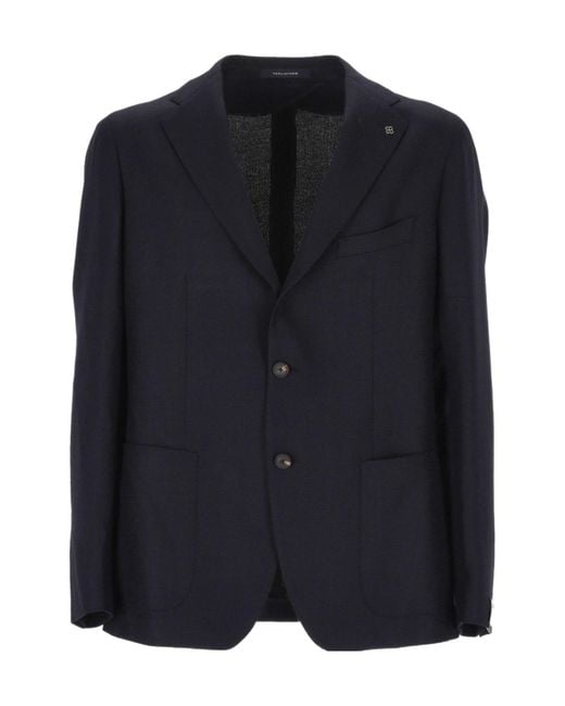 Tagliatore Blue Single-Breasted Blazer for men