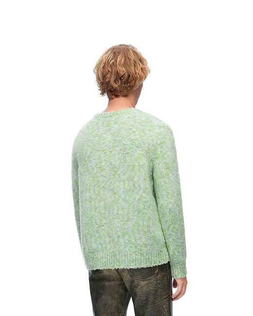 Loewe Green Long-Sleeved Crewneck Jumper for men