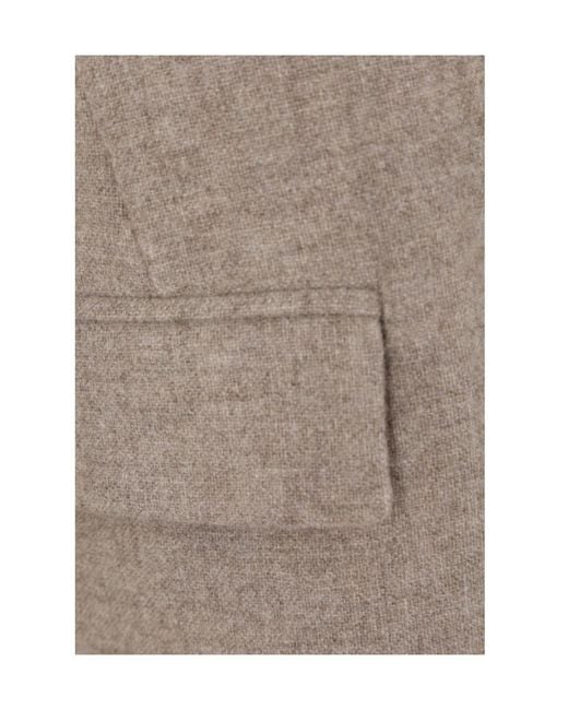 Brunello Cucinelli Gray Single-Breasted Button-Fastening Blazer