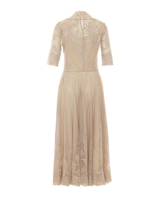Fabiana Filippi Natural Lace Midi Shirt Dress