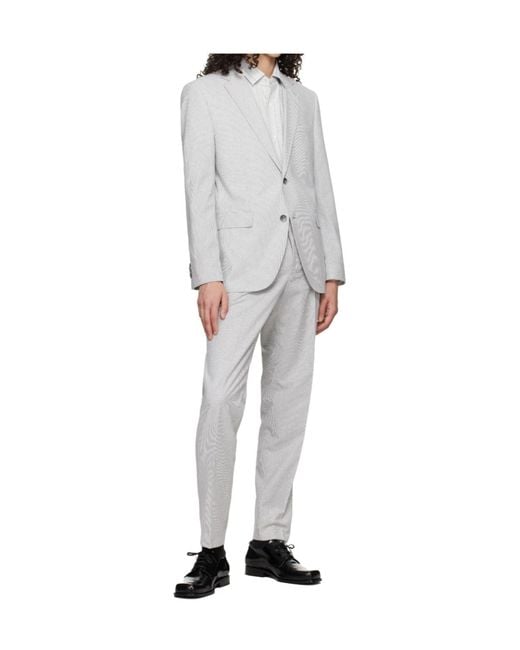 Boss Gray Single-Breasted Two-Piece Suit for men