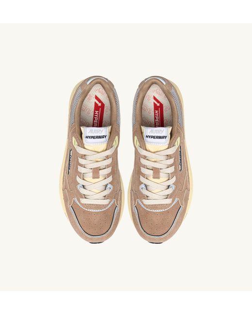 Autry Natural Hyperway Lace-Up Suede Sneakers