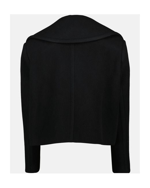 Patou Black Collared Button-Up Jacket