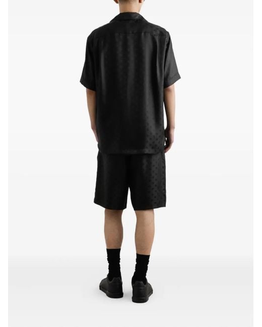 Dolce & Gabbana Black Monogram Elastic Waist Shorts for men