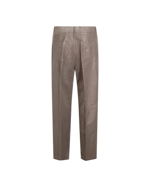 Rick Owens Gray Five-Pocket Straight-Leg Pants for men