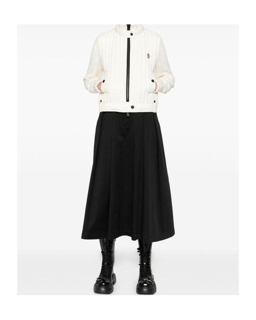 Moncler Natural Grenoble High Neck Quilted Cardigan