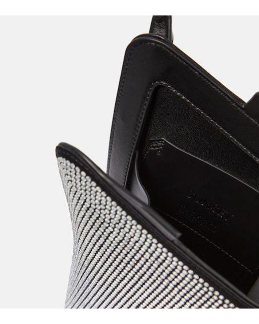 The Attico Gray Sunset Mini Crystal-Embellished Tote Bag