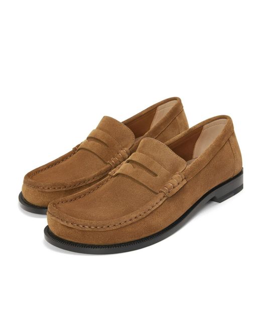 Loewe Brown Campo Round Asymmetrical Toe Loafers for men