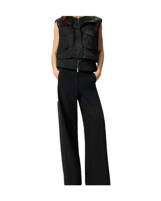 Pinko Black Sleeveless Drawstring Down Jacket