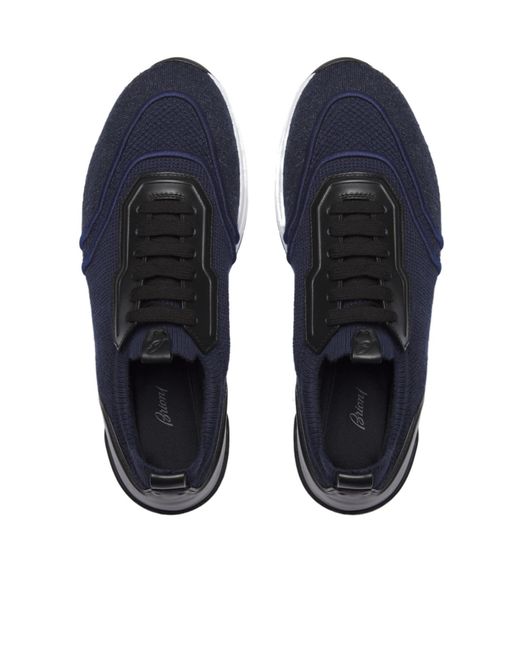 Brioni Blue Knit Sneakers for men
