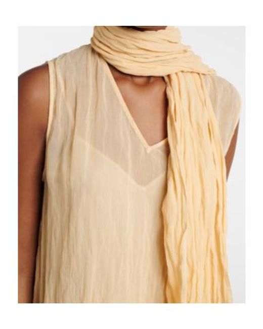 Plan C Metallic Scarf-Detail Cotton-Blend Maxi Dress