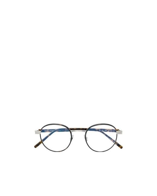 Saint Laurent White Eyewear Round Frame Glasses for men
