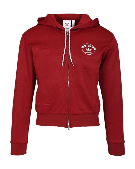 Adidas by Wales Bonner Red Adidas Originals X Wales Bonner Logo Printed Zip-Up Hoodie for men