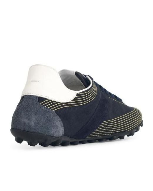 Maison Margiela Blue Sprinters Contrast-Stitch Lace-Up Sneakers for men