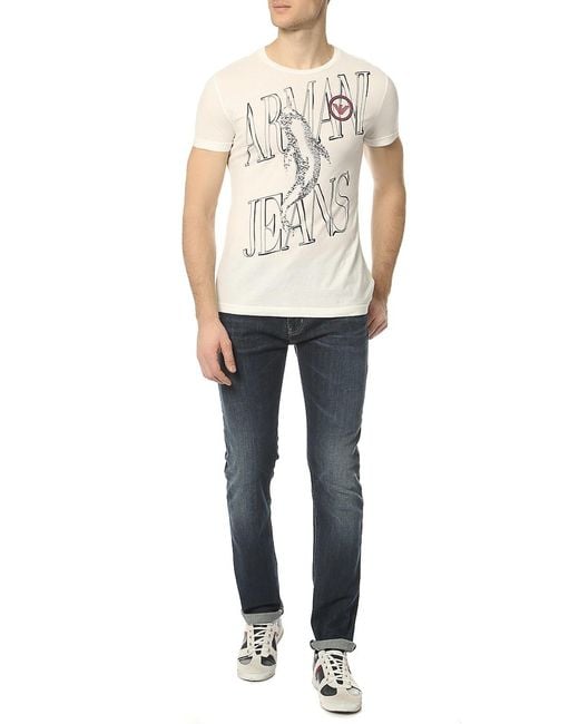 Armani Jeans White Printed T-Shirt for men