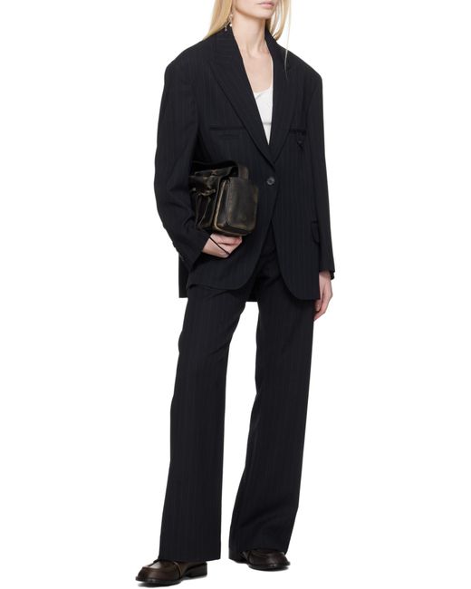 Acne Black Multipocket Logo-Embossed Shoulder Bag