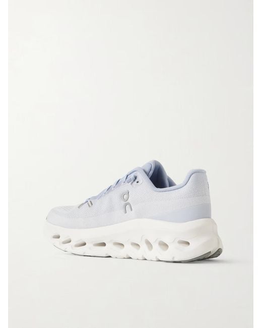 On Shoes White Stretch Recycled-Knit Sneakers