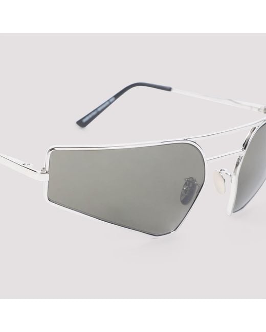 Rick Owens White Geometric Frame Sunglasses for men
