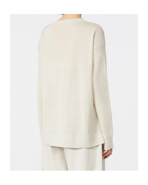 Max Mara Natural Fiorire Crewneck Long-Sleeved Jumper