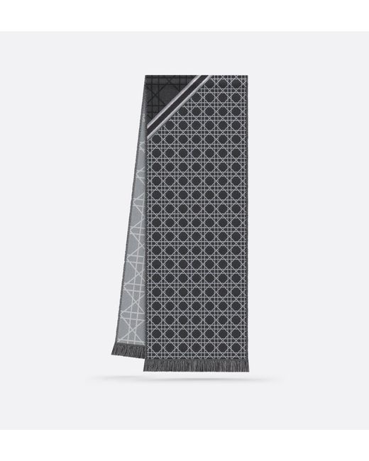 Dior Black Striped Cannage Scarf for men