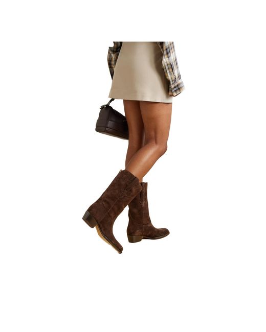 Paris Texas Brown Suede Cowboy Boots