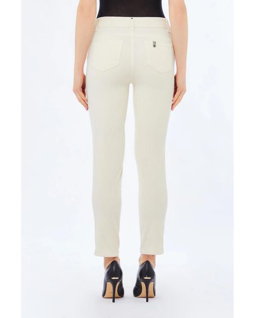 Liu Jo Natural Logo Patch High-Waisted Corduroy Pants