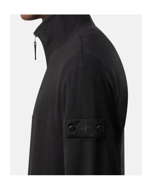 Stone Island Black Comfort-Fit Zip-Up Track Jacket for men