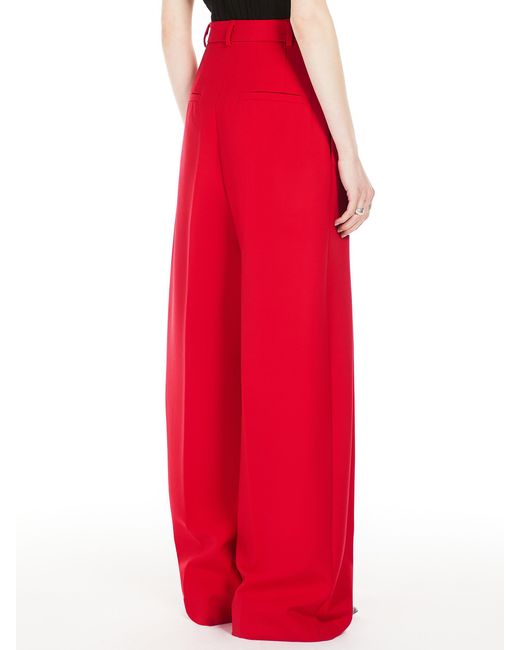 Sportmax Red Abadan Wide Leg Trousers