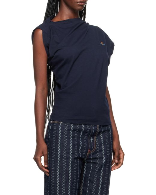 Vivienne Westwood Blue Irregular One-Sleeve T-Shirt