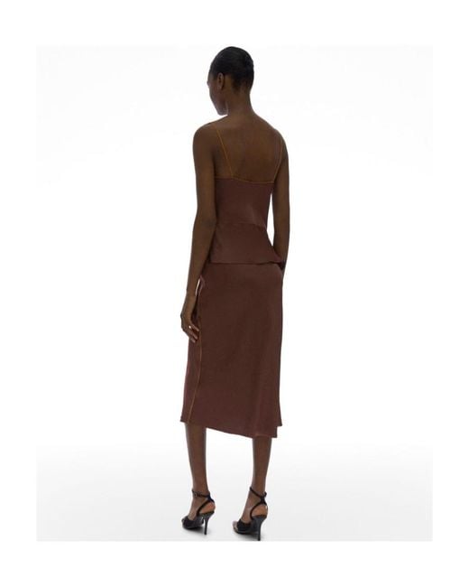 Helmut Lang Brown Asymmetrical Draped Tank Top