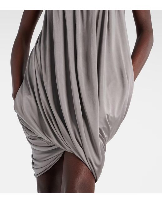 The Attico Gray Draped Jersey Minidress