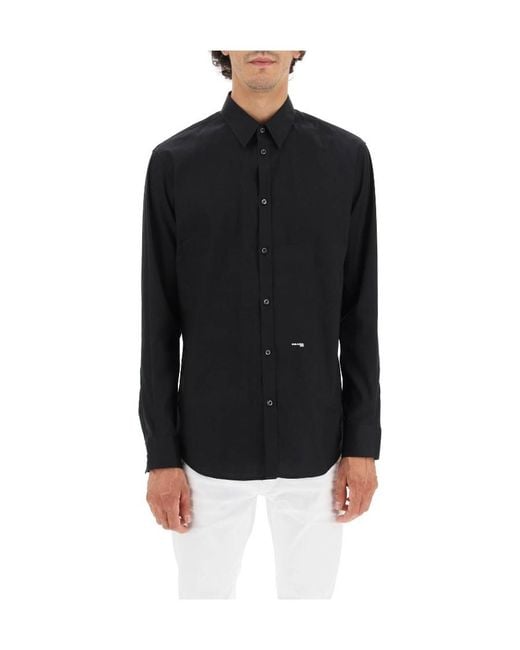 DSquared² Blue Logo Printed Long Sleeved Shirt for men