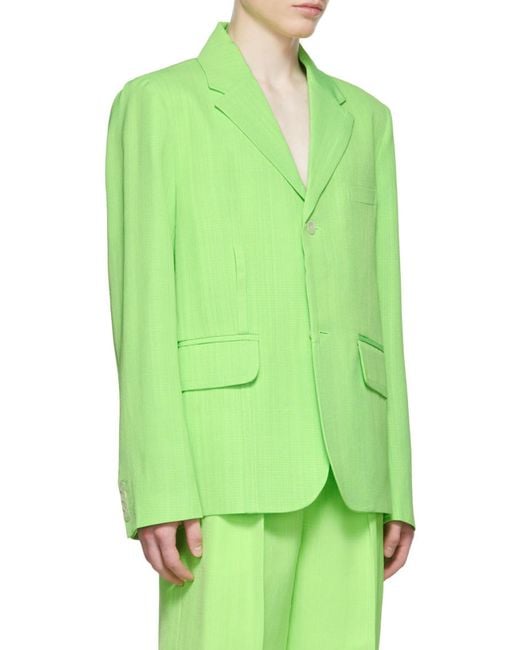 Jacquemus Green Single-Breasted Suit Jacket for men