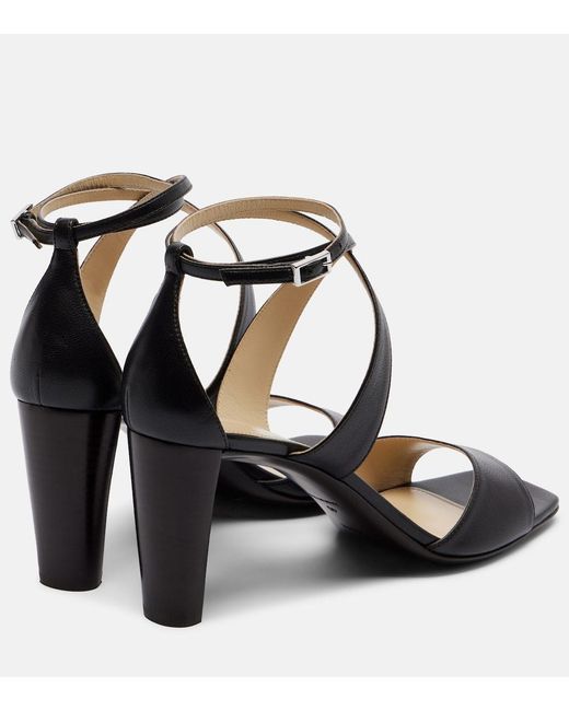 Lemaire Black Cross Leather Sandals