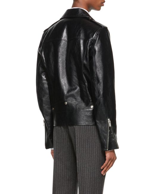 Saint Laurent Black Long-Sleeved Biker Jacket for men