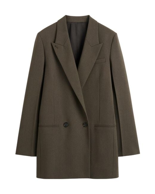 Totême Brown Totême Double-Breasted Peak-Lapel Blazer