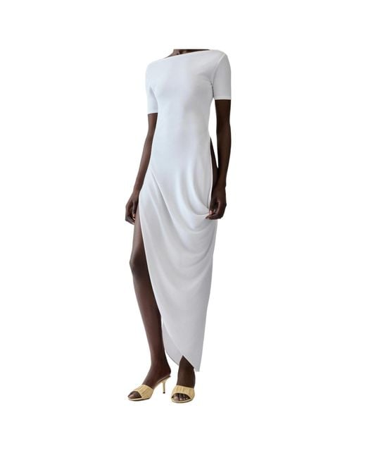 Jacquemus White The Sole Asymmetrical Slit Dress