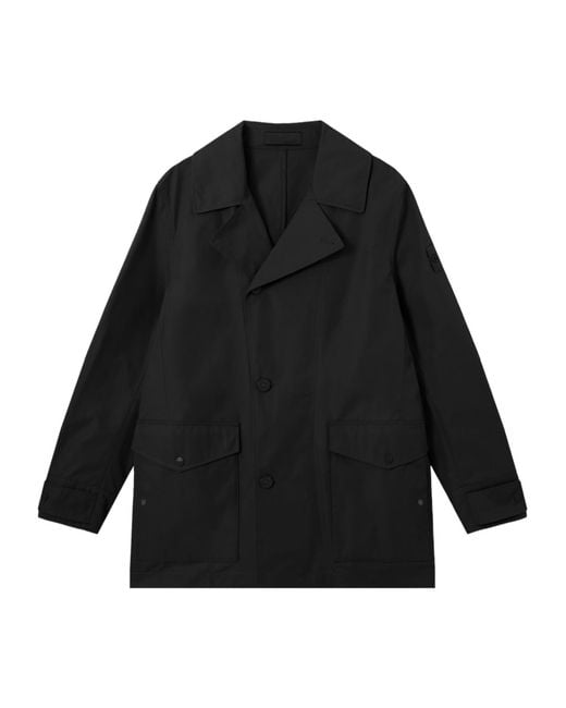 Stone Island Black Windproof And Breathable Pea Coat for men